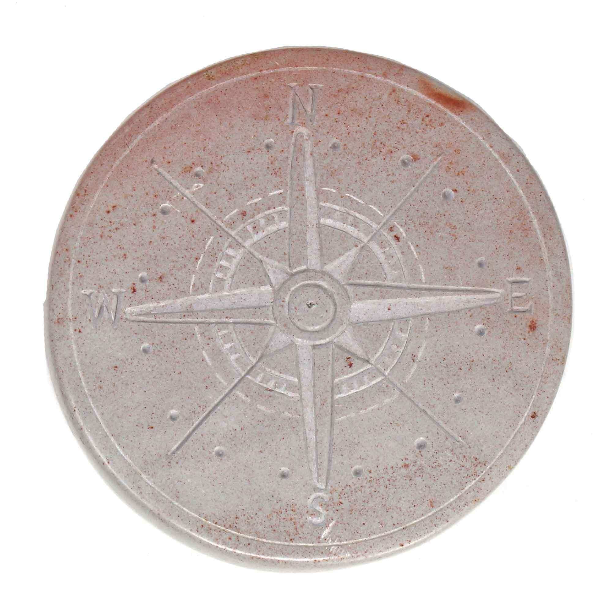 Compass Soapstone Sculpture, Light Gray Stone - SMOLArt - Flyclothing LLC