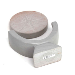 Compass Soapstone Sculpture, Light Gray Stone - SMOLArt