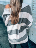 Striped Collared Neck Long Sleeve T-Shirt - Trendsi - Flyclothing LLC