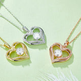 1.2 Carat Moissanite 925 Sterling Silver Heart Necklace - Trendsi