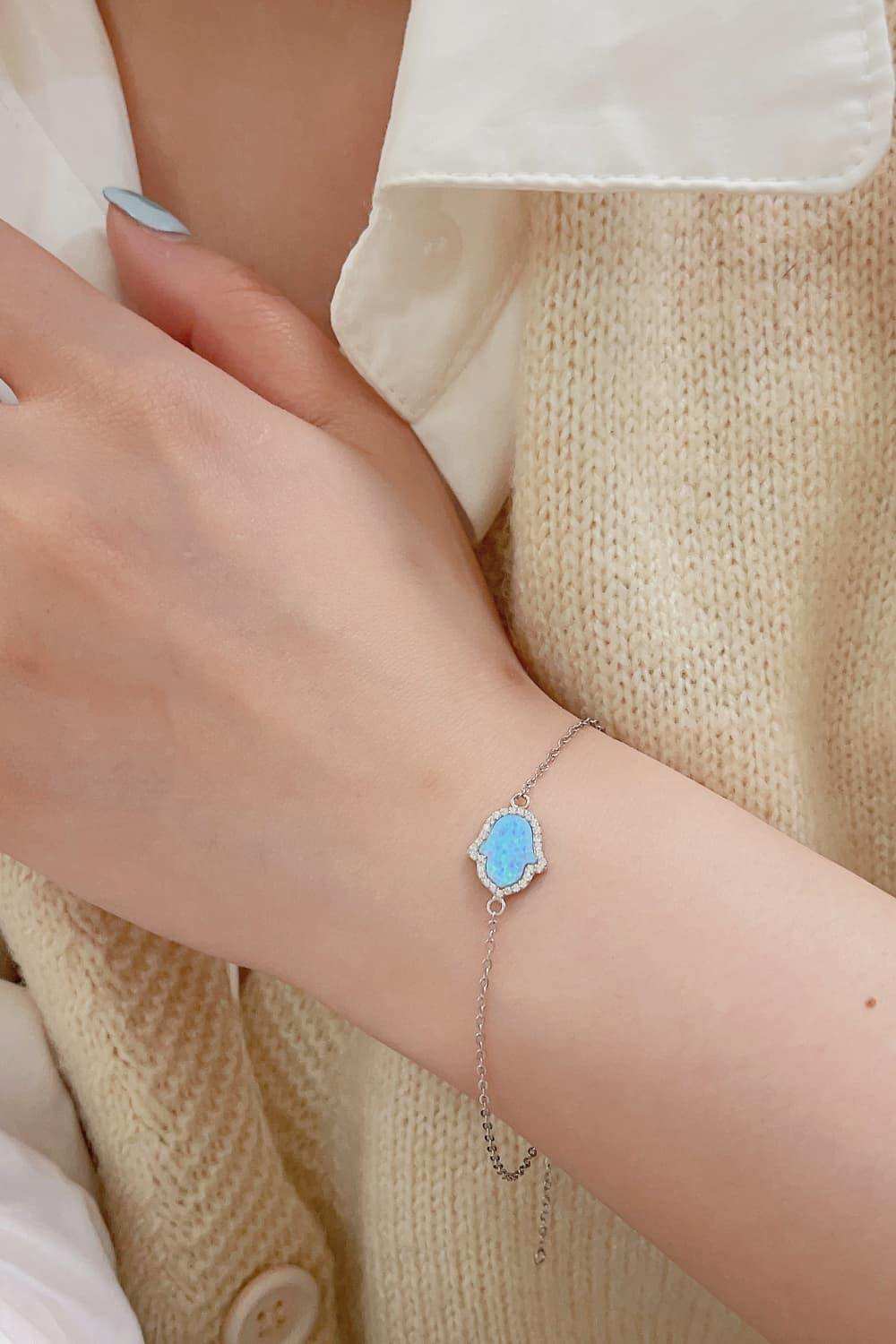 Opal 925 Sterling Silver Bracelet - Trendsi - Flyclothing LLC