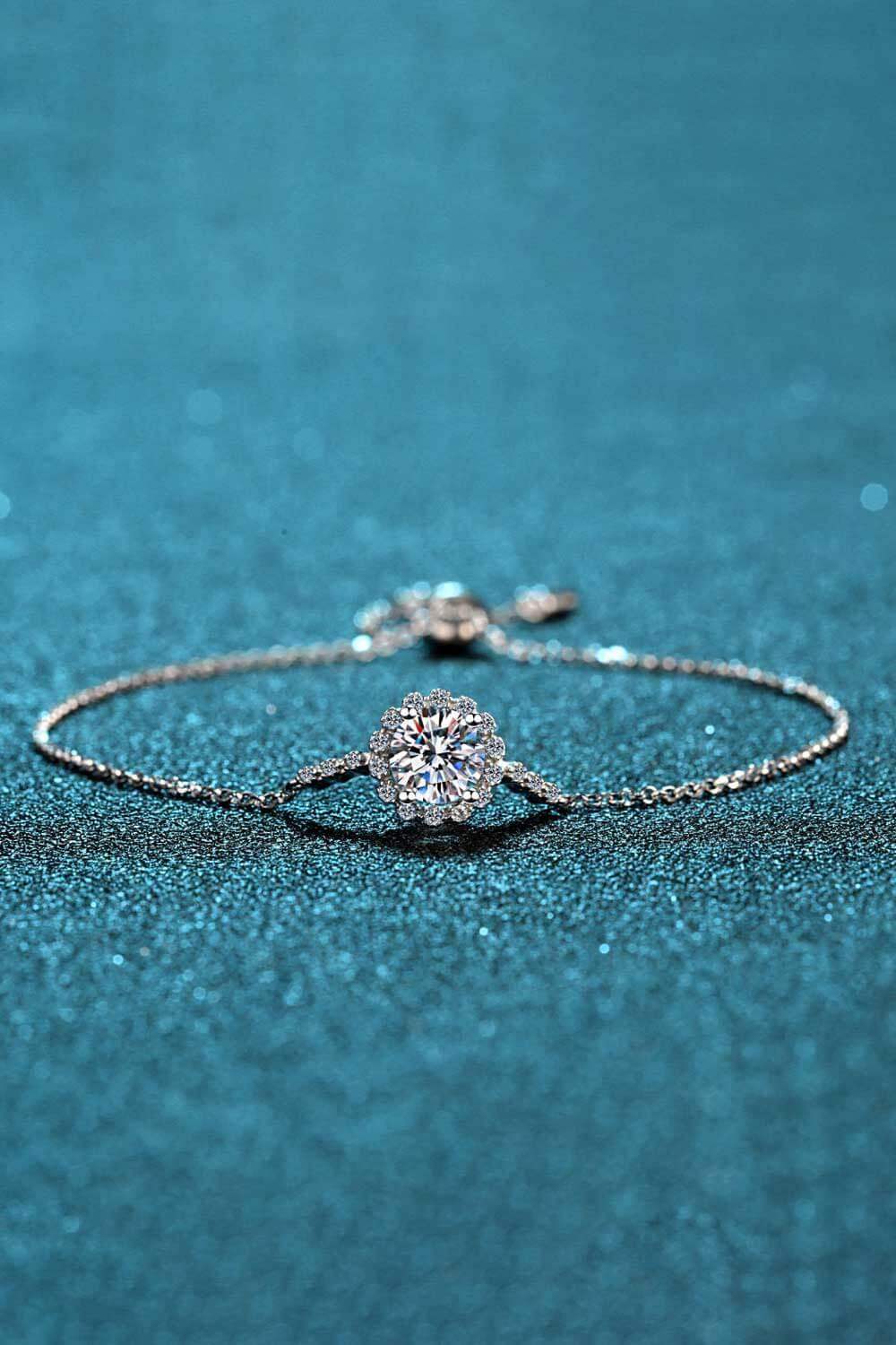 1 Carat Moissanite Chain Bracelet - Trendsi - Flyclothing LLC