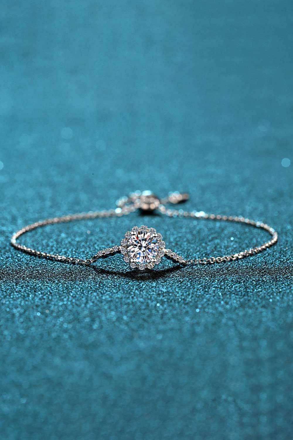 1 Carat Moissanite Chain Bracelet - Trendsi - Flyclothing LLC