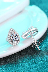 Moissanite Teardrop Stud Earrings - Trendsi - Flyclothing LLC