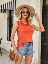 Cowl Neck Knit Vest - Trendsi - Flyclothing LLC