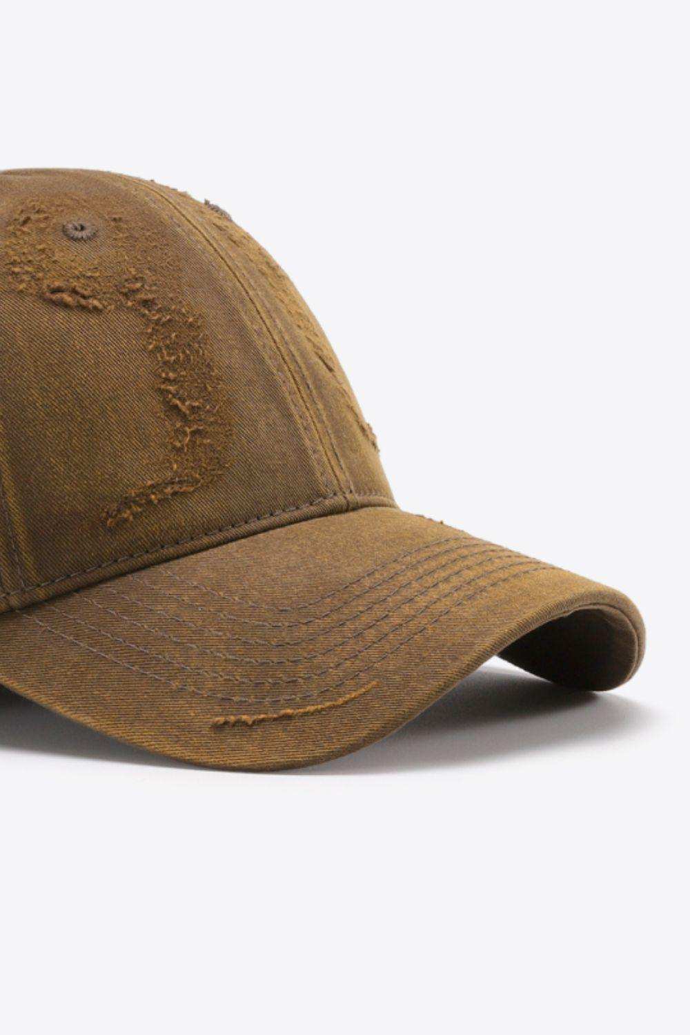 Distressed Adjustable Baseball Cap - Trendsi - Flyclothing LLC