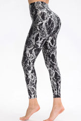 Animal Print Slim Fit Wide Waistband Long Sports Pants - Trendsi - Flyclothing LLC