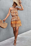 Bohemian Frill Trim Strapless Dress - Trendsi - Flyclothing LLC