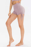 Drawstring Wide Waistband Side Tie Sports Shorts - Trendsi - Flyclothing LLC
