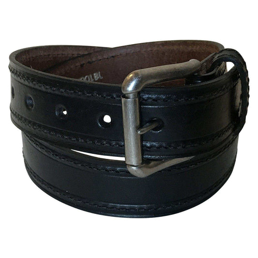 Single Stitch Saddle Genuine Leather Western Belt (Black or Tan) - Rockmount Clothing - Flyclothing LLC