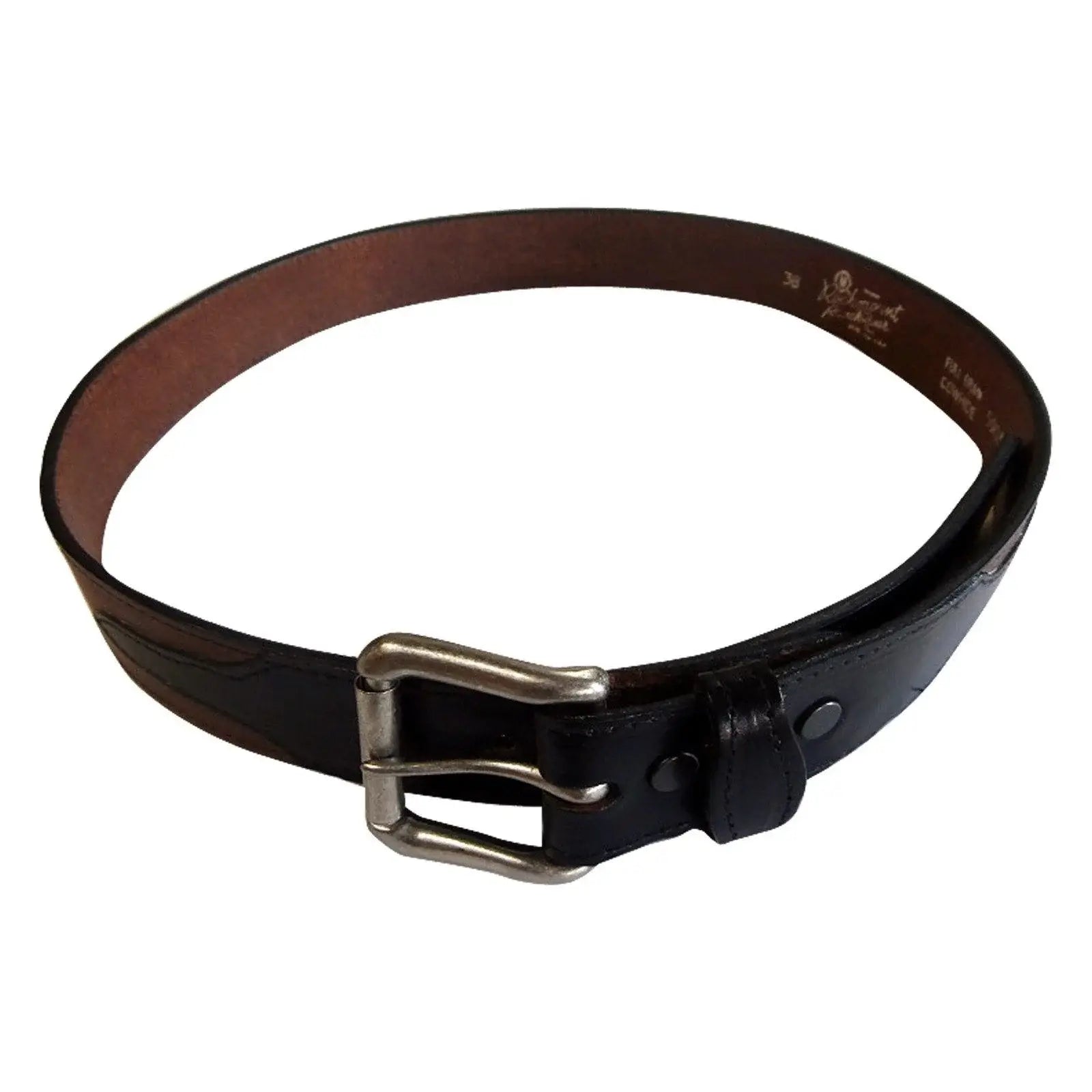 Black Genuine Leather Western Belt with Tan Billets - Rockmount Clothing - Flyclothing LLC