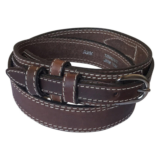 Rockmount Ranch Wear Tan Ranger Double Stitch Leather Belt - Flyclothing LLC