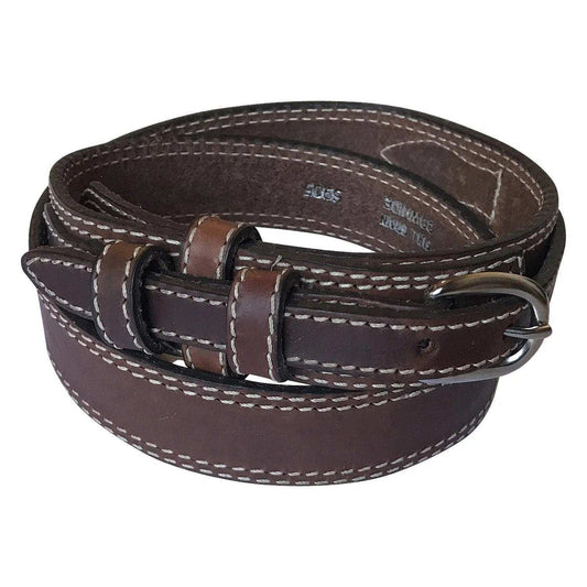 Tan Ranger Double Stitch Genuine Leather Western Belt - Rockmount Clothing - Flyclothing LLC