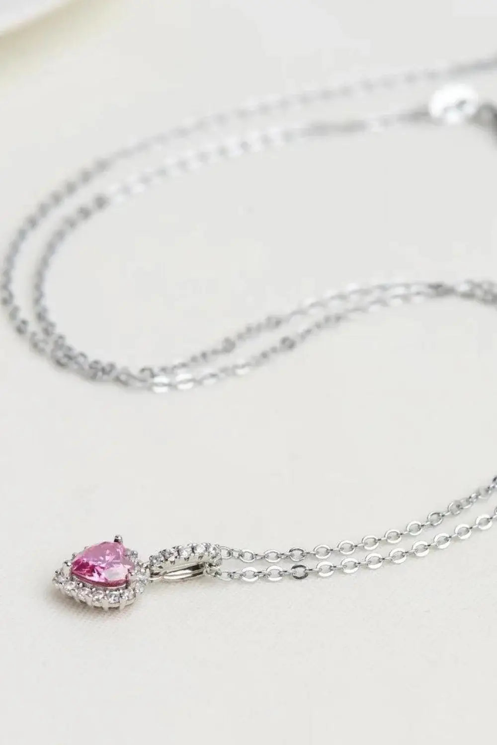1 Carat Moissanite Heart Pendant Necklace - Trendsi - Flyclothing LLC