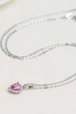 1 Carat Moissanite Heart Pendant Necklace - Trendsi - Flyclothing LLC