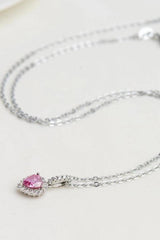 1 Carat Moissanite Heart Pendant Necklace - Trendsi