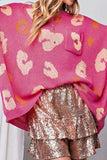 Graphic Batwing Sleeve Round Neck Sweater - Trendsi - Flyclothing LLC