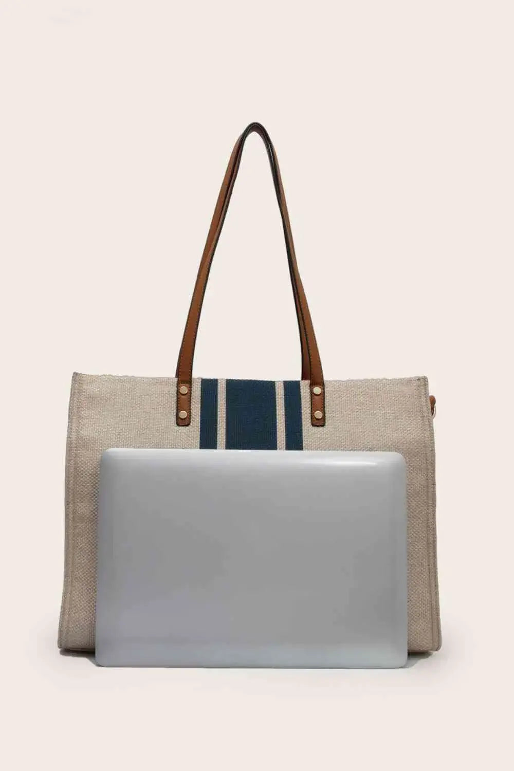 Striped Tote Bag - Trendsi - Flyclothing LLC