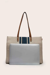 Striped Tote Bag - Trendsi - Flyclothing LLC
