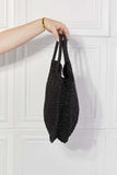 Justin Taylor Beach Date Straw Rattan Handbag in Black - Trendsi - Flyclothing LLC