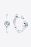 18k Gold-Plated Inlaid Moissanite Huggie Earrings - Trendsi