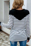 Striped Round Neck Long Sleeve T-Shirt - Trendsi - Flyclothing LLC