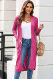 Open Front Slit Cardigan with Pockets - Trendsi - Flyclothing LLC