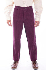 Scully Leather Burgundy Railstripe W/Canvas Mens Pant - Flyclothing LLC