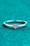 Heart-Shaped Moissanite Solitaire Ring - Trendsi