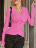 Surplice Long Sleeve T-Shirt - Trendsi - Flyclothing LLC