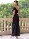Ruched One Shoulder Jumpsuit - Trendsi