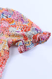 Floral Short Flounce Sleeve Blouse - Trendsi - Flyclothing LLC