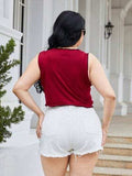 Plus Size Contrast Round Neck Tank - Trendsi - Flyclothing LLC