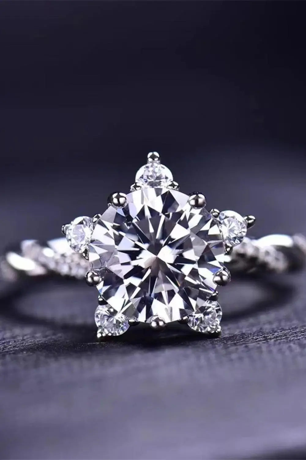 Moissanite Twisted Ring - Trendsi - Flyclothing LLC