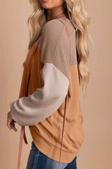 Color Block Dropped Shoulder T-Shirt - Trendsi - Flyclothing LLC