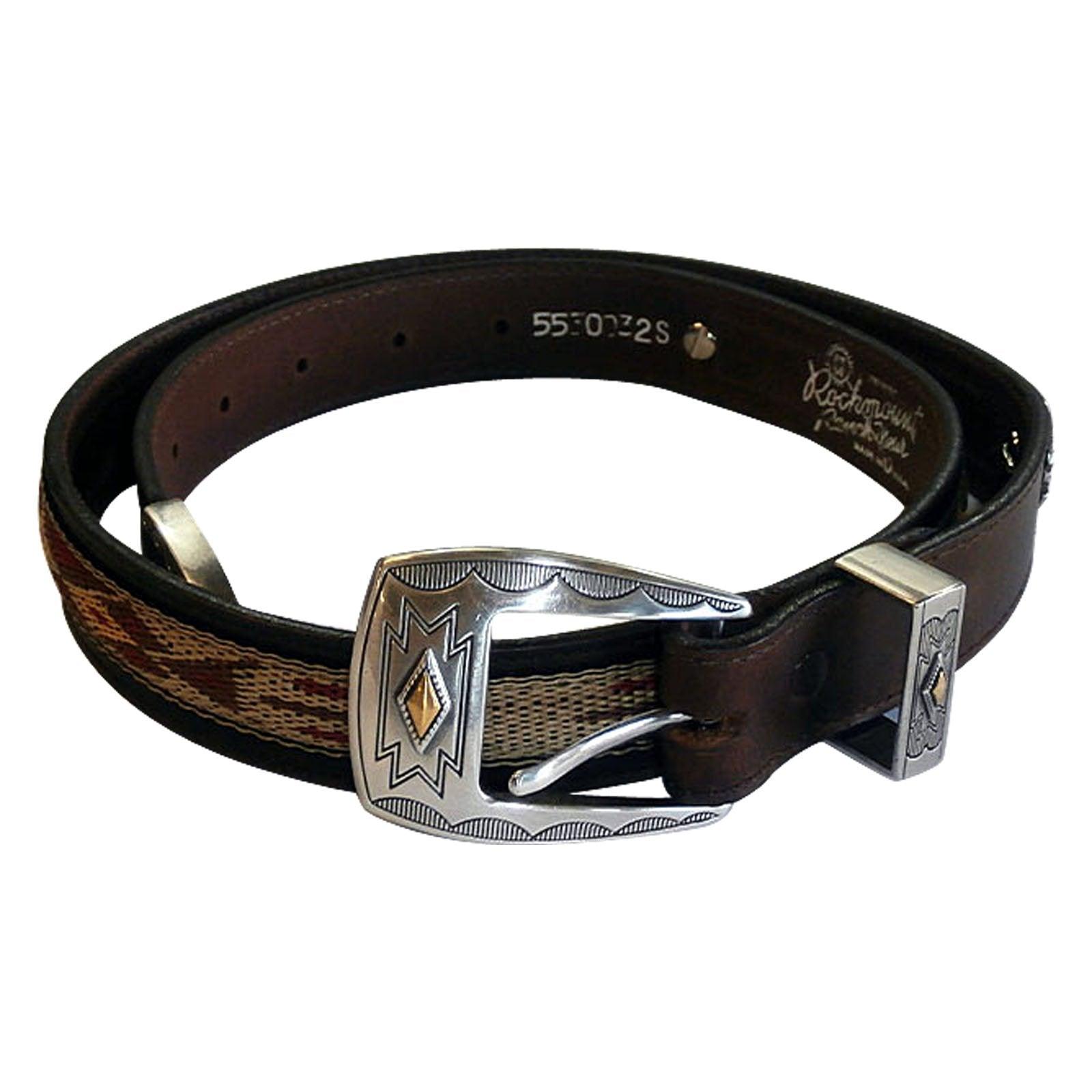 Brown Native Ribbon Genuine Leather Western Belt with Conchos - Flyclothing LLC