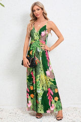 Printed Surplice Maxi Cami Dress - Trendsi