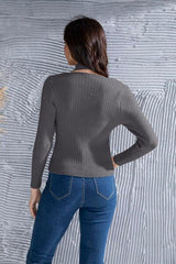 Halter Neck Long Sleeve Sweater - Trendsi