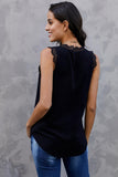 Eyelash Lace V-Neck Tank Top - Trendsi