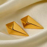 Stainless Steel 18K Gold-Plated Geometric Earrings - Trendsi