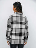 Plaid Button-Down Jacket - Trendsi - Flyclothing LLC