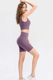 Slim Fit Wide Waistband Sports Shorts - Trendsi - Flyclothing LLC