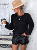 Lace Detail Cutout Long Sleeve Pullover Sweater - Trendsi - Flyclothing LLC