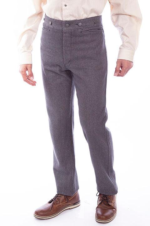 Scully Leather Charcoal Raised Dobby Stripe Mens Pant - Flyclothing LLC