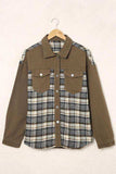 Plaid Collared Denim Jacket - Trendsi - Flyclothing LLC