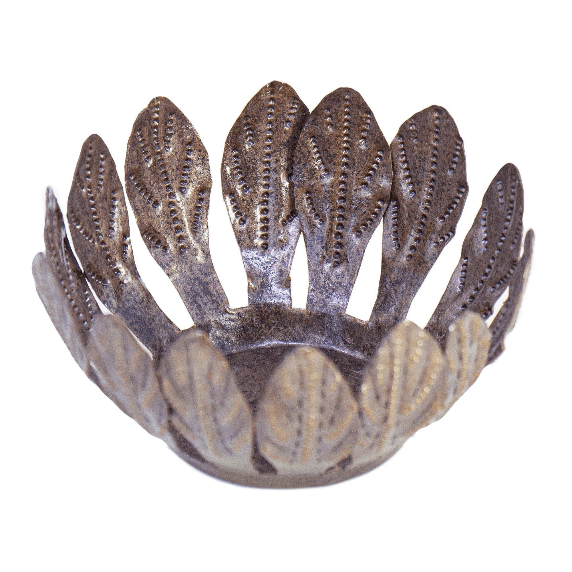 Decorative Drum Art Bowl or Votive, Mango Leaf - Haitian Artisans