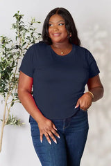 Basic Bae Full Size Round Neck Short Sleeve T-Shirt - Trendsi - Flyclothing LLC