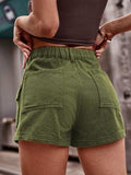 High Waist Denim Shorts with Pockets - Trendsi - Flyclothing LLC