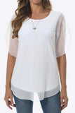 Round Neck Curved Hem Blouse - Trendsi - Flyclothing LLC