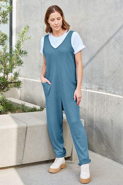 Double Take Full Size Sleeveless Straight Jumpsuit - Trendsi - Flyclothing LLC